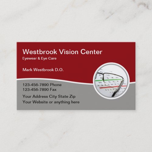 Eyewear Vision Care Eye Doctor Office Business Card