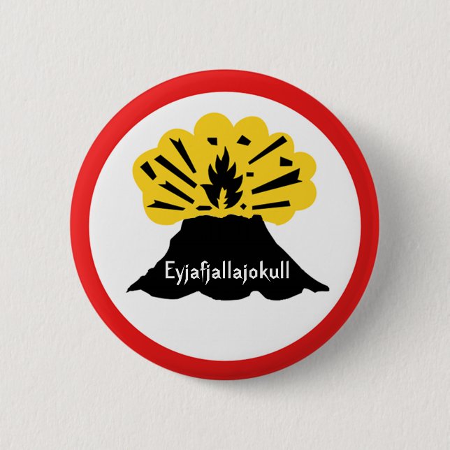 Eyjafjallajokull Volcano Button Badge (Front)