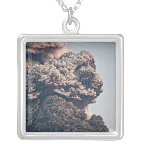 Eyjafjalljokull Volcanic Eruption Silver Plated Necklace