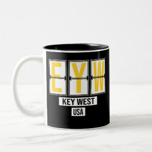 EYW - Key West Airport - Florida - Airport Code Two-Tone Coffee Mug