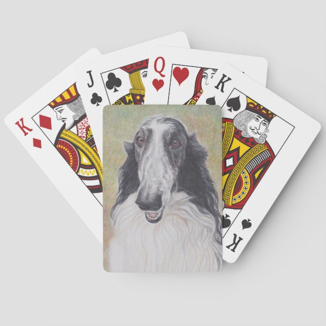EZ Borzoi Russian Wolfhound Dog Art Playing Cards (Back)