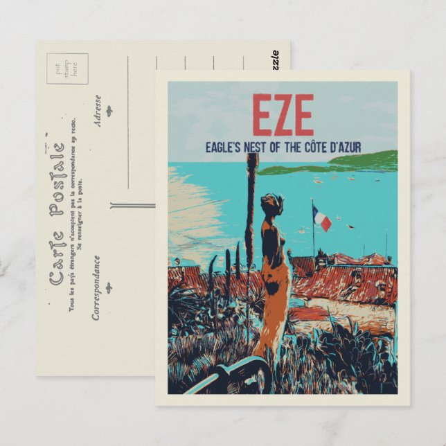 Eze village Cote d'Azur France, mediterranean Postcard (Front/Back)