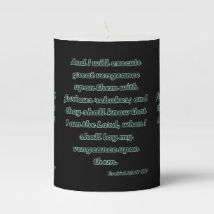 Ezekiel 25:17 KJV Bible Verse Pillar Candle