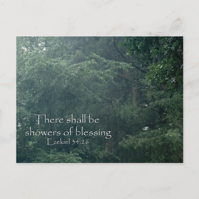 Ezekiel 34:26 There shall be showers of blessing. Postcard (Front)