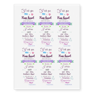 Ezekiel 36:26 Memory Verse Temporary Tattoos
