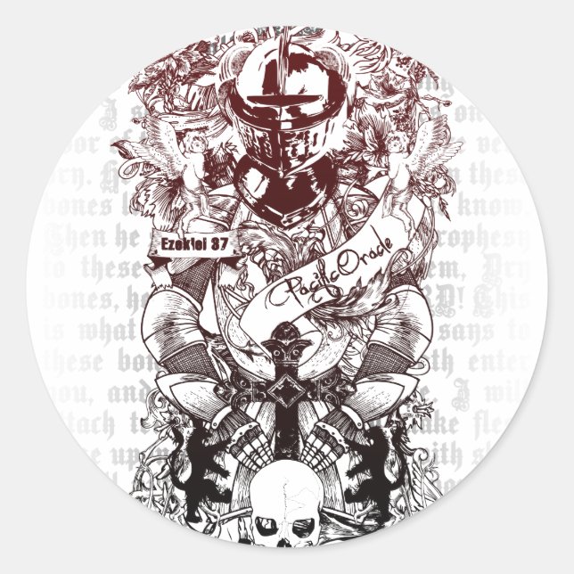 Ezekiel 37 classic round sticker (Front)