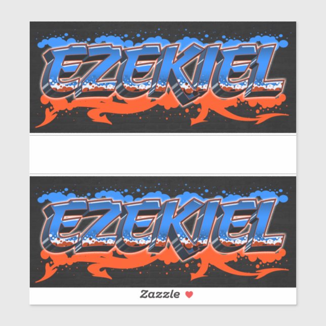 Ezekiel First Name Graffiti Sticker Sticker (Sheet)