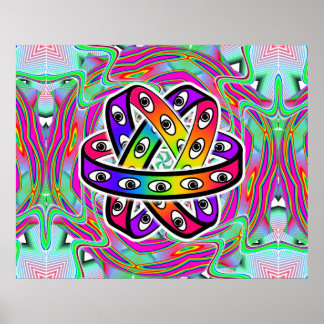 Ezekiel's Wheel - Eyes and Rainbows Poster