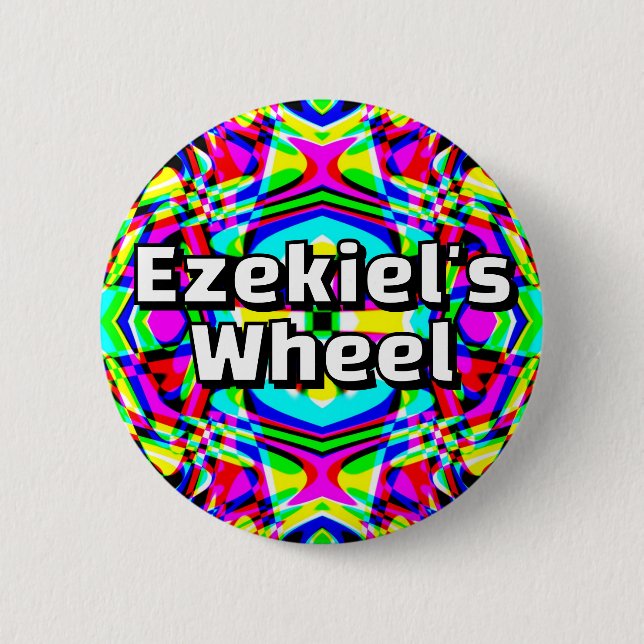 Ezekiel's  Wheel - Four-way kaleidoscope Button (Front)