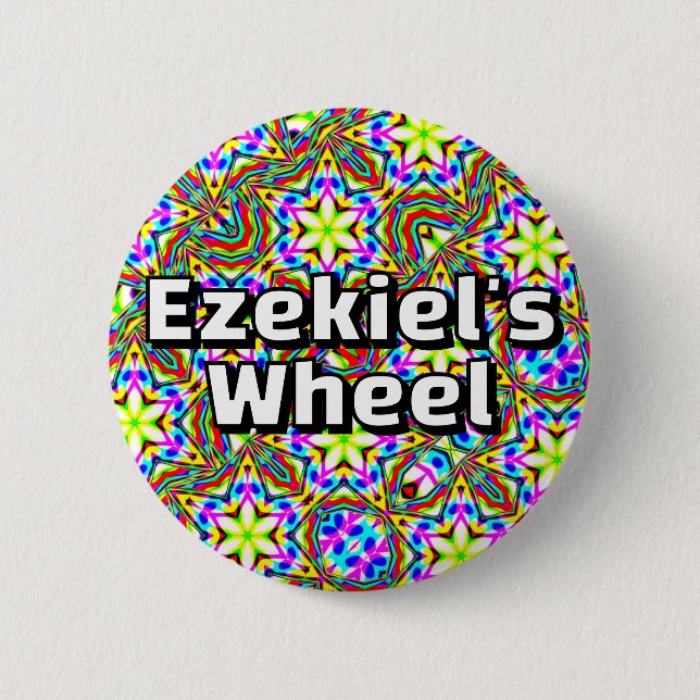 Ezekiel's  Wheel - Six-way kaleidoscope Button (Front)