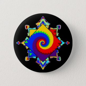 Ezekiel's Wheel Spiral Mandala Button