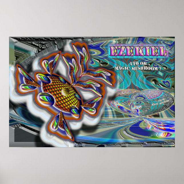 Ezekiel's Wheel UFO or Magic Mushroom poster (Front)