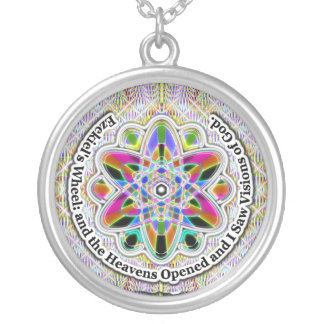 Ezekiel's Wheel: Visions of God Silver Plated Necklace