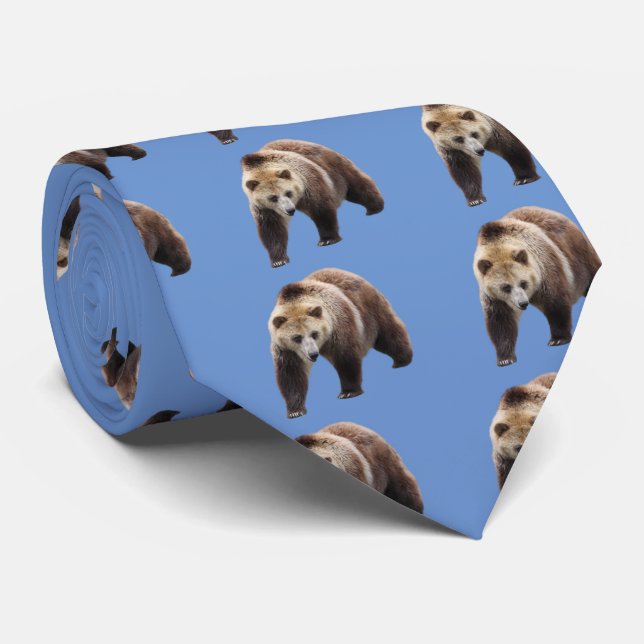 Ezobrown bear neck tie (Rolled)