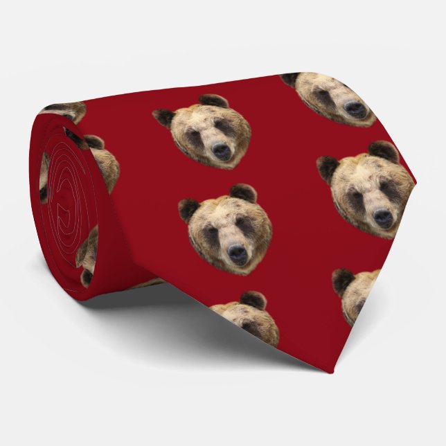 Ezobrown bear neck tie (Rolled)