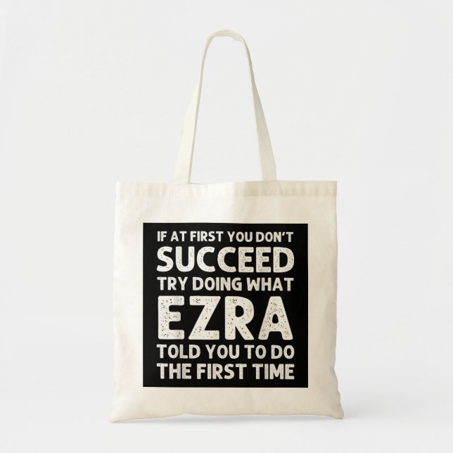 EZRA Gift Name Personalized Birthday Funny Christm Tote Bag (Front)