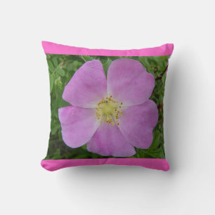F11 Wild Rose "Rosa arkansana" Throw Pillow