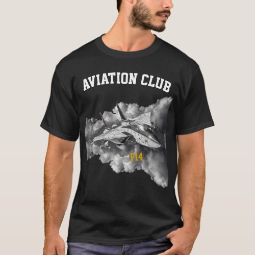 F14 Tomcat Aviation Club pilot black T_Shirt
