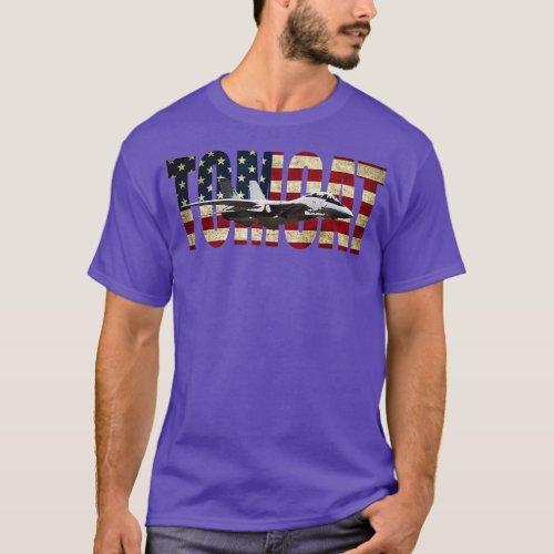 F14 Tomcat US American Flag  T_Shirt
