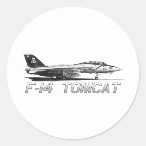 F14 Tomcat VF_103 Jolly Rogers _ drawing Classic Round Sticker
