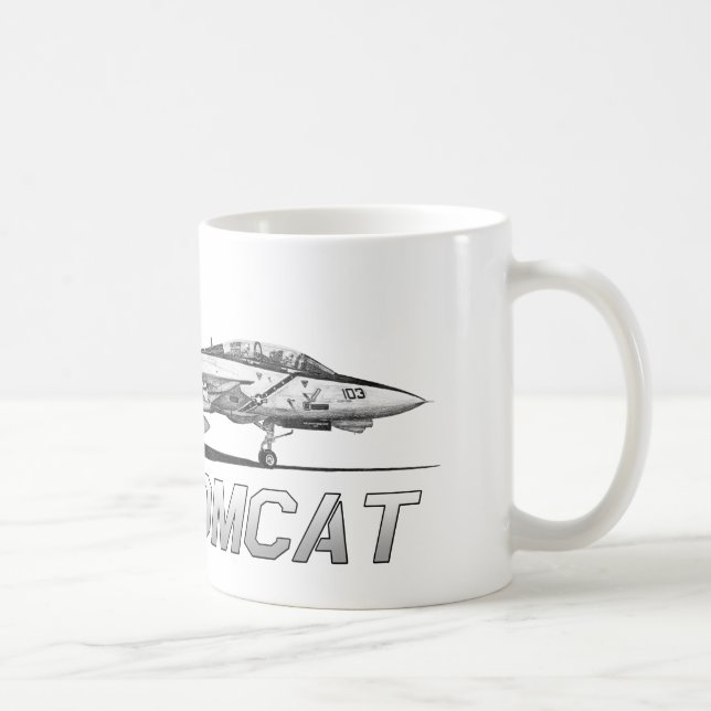 F14 Tomcat VF-103 Jolly Rogers - drawing Coffee Mug (Right)
