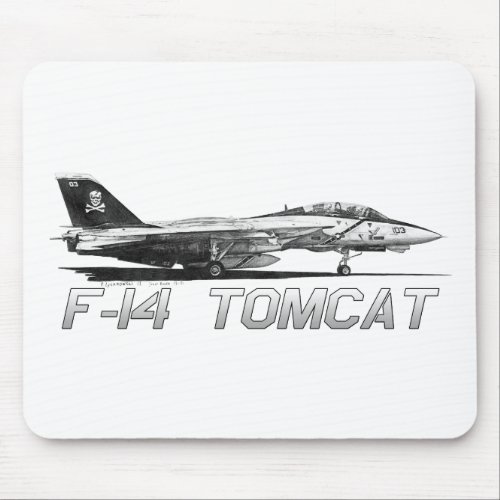 F14 Tomcat VF_103 Jolly Rogers _ drawing Mouse Pad