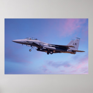 F15 coming into land lowering landing gear poster