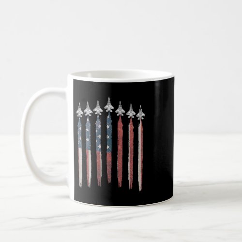 F15 Eagle Fighter Jet USA Flag Airplane F15 4th Of Coffee Mug