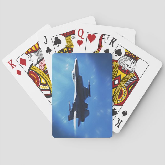 F16 Fight Falcon Supersonic Take Off Poker Cards (Back)