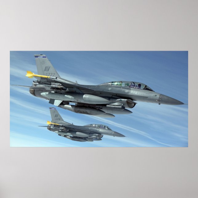 F16 Fighting Falcons Military-Jets Poster (Front)