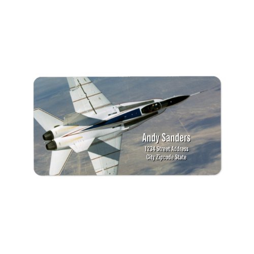 F18 Hornet Jet Fighter Personal Address Label