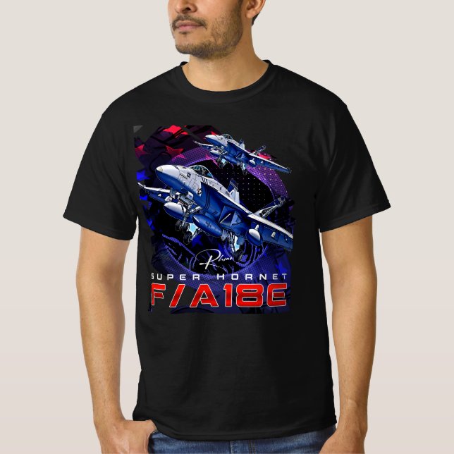 F18 Hornet Rhino USAF US NAVY Fighter Jet T-Shirt (Front)