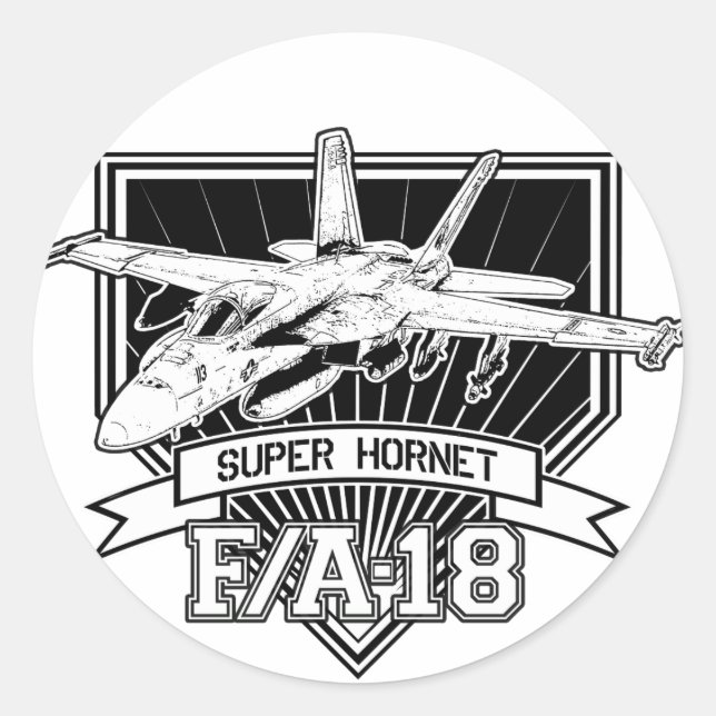 F18 Super Hornet Classic Round Sticker (Front)
