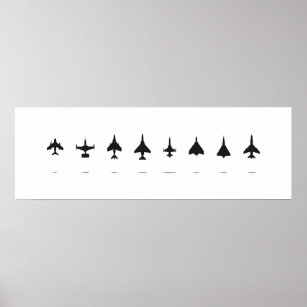 F1-8 Fighter Silhouettes Poster