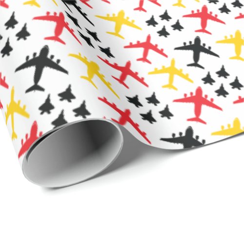 F22 C17 KC135 in Red Golden Yellow and Black Wrapping Paper