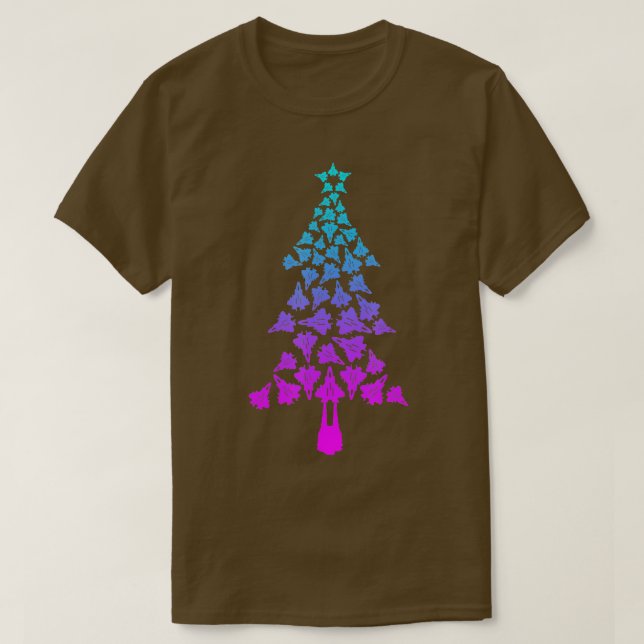 F22 Christmas ree Fighter Jets F22 Raptor Christma T-Shirt (Design Front)