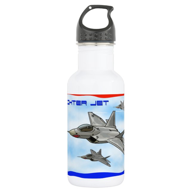 F22 Raptor fighter jet Water Bottle (Front)
