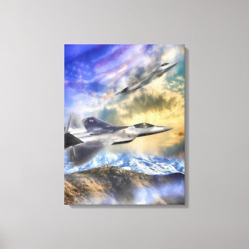 F22 RAPTOR JETS OVER AMERICA CANVAS PRINT