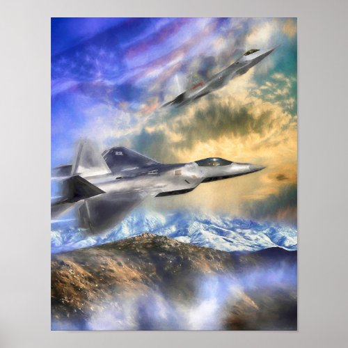 F22 RAPTOR JETS OVER AMERICA POSTER