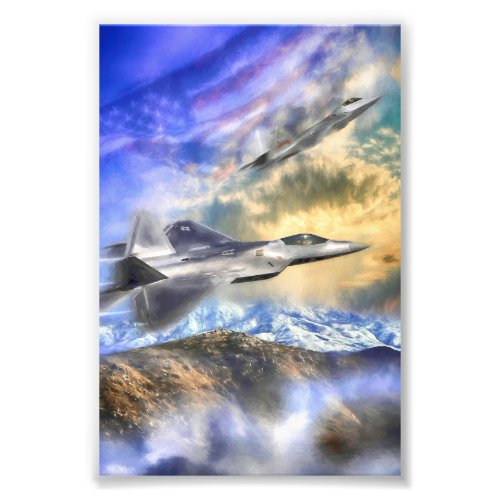 F22 RAPTORS OVER AMERICA PHOTO PRINT