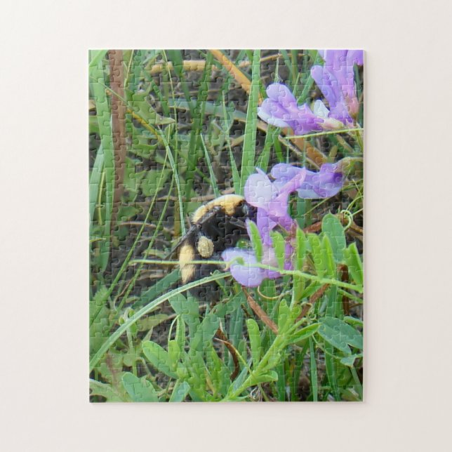 F2 Wild Bee on Purple Wildflower Jigsaw Puzzle (Vertical)