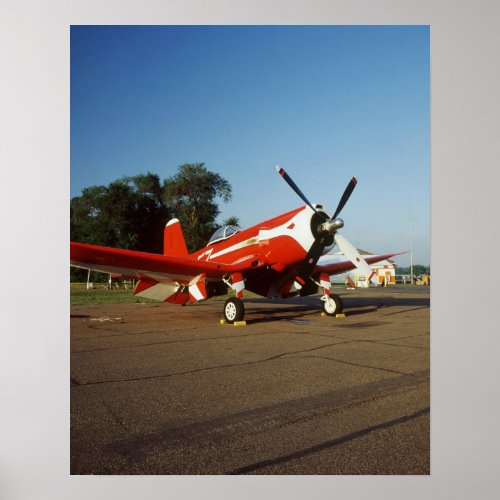 F2G_1D Super Corsair airplane at an air show in Poster