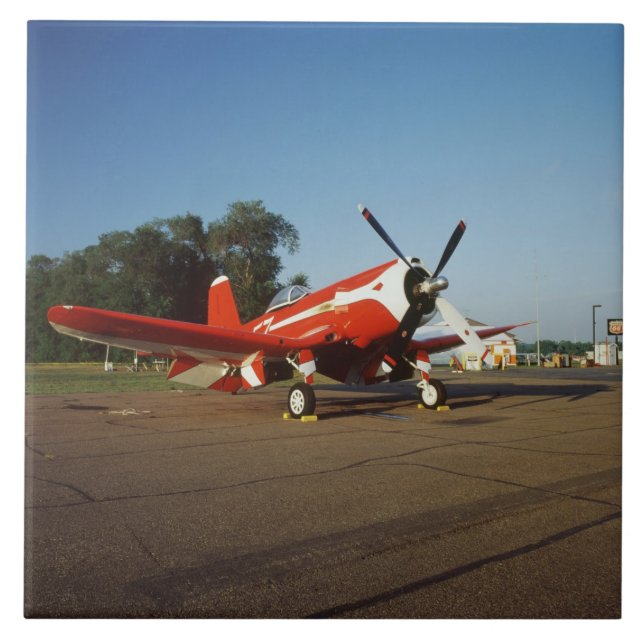 F2G-1D Super Corsair airplane at an air show in Tile (Front)