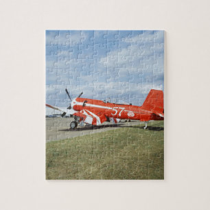 F2G-1D Super Corsair airplane at the air show in Jigsaw Puzzle