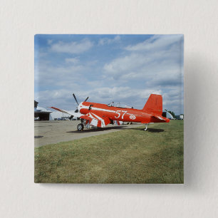 F2G-1D Super Corsair airplane at the air show in Pinback Button