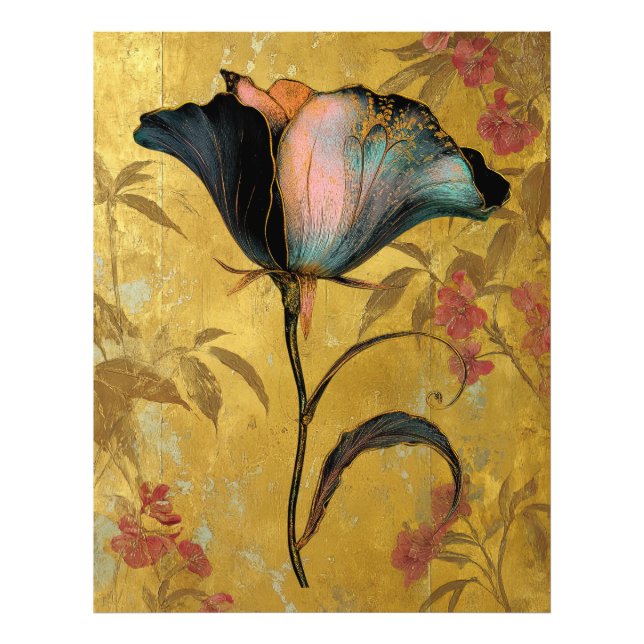 *~* F4  Elegant Flower Gold  Vintage 23 Photo Print (Front)