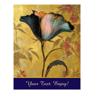 *~* F4 Elegant Flower Gold Vintage 23 Photo Print