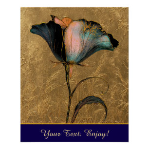 *~* F4 Elegant Flower Gold Vintage 23 Poster