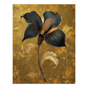 *~* F4 Elegant Flower Gold Vintage 5 Photo Print