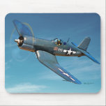 F4U Corsair Mouse Pad<br><div class="desc">F4U Corsair fighter aircraft of Major Gregory "Pappy" Boyington,  commander of U.S. Marine Corps fighter squadron VMF-214 "Black Sheep" Squadron</div>